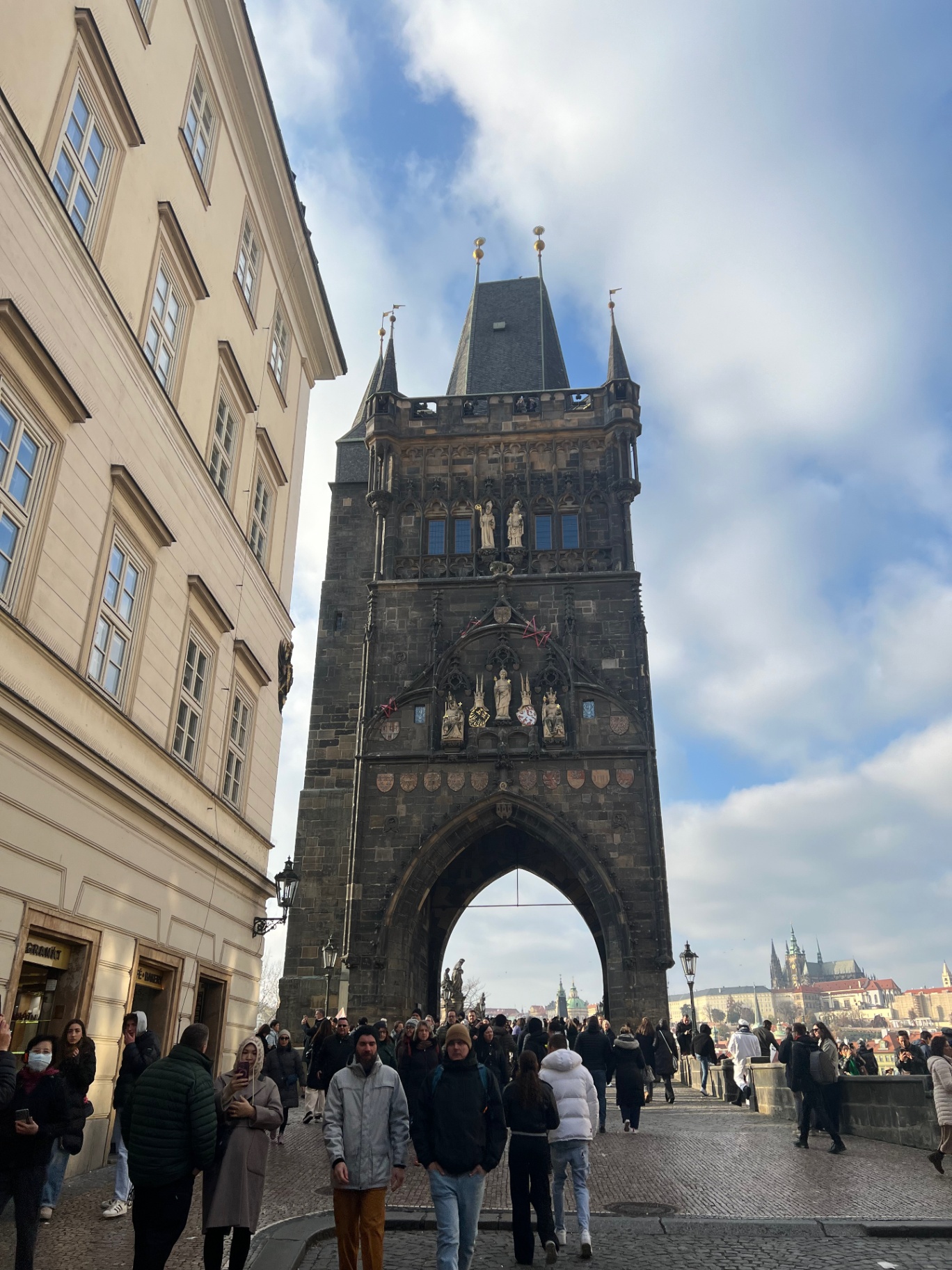 Prague — Old Town Bridge Tower at the entrance to Charles Bridge.