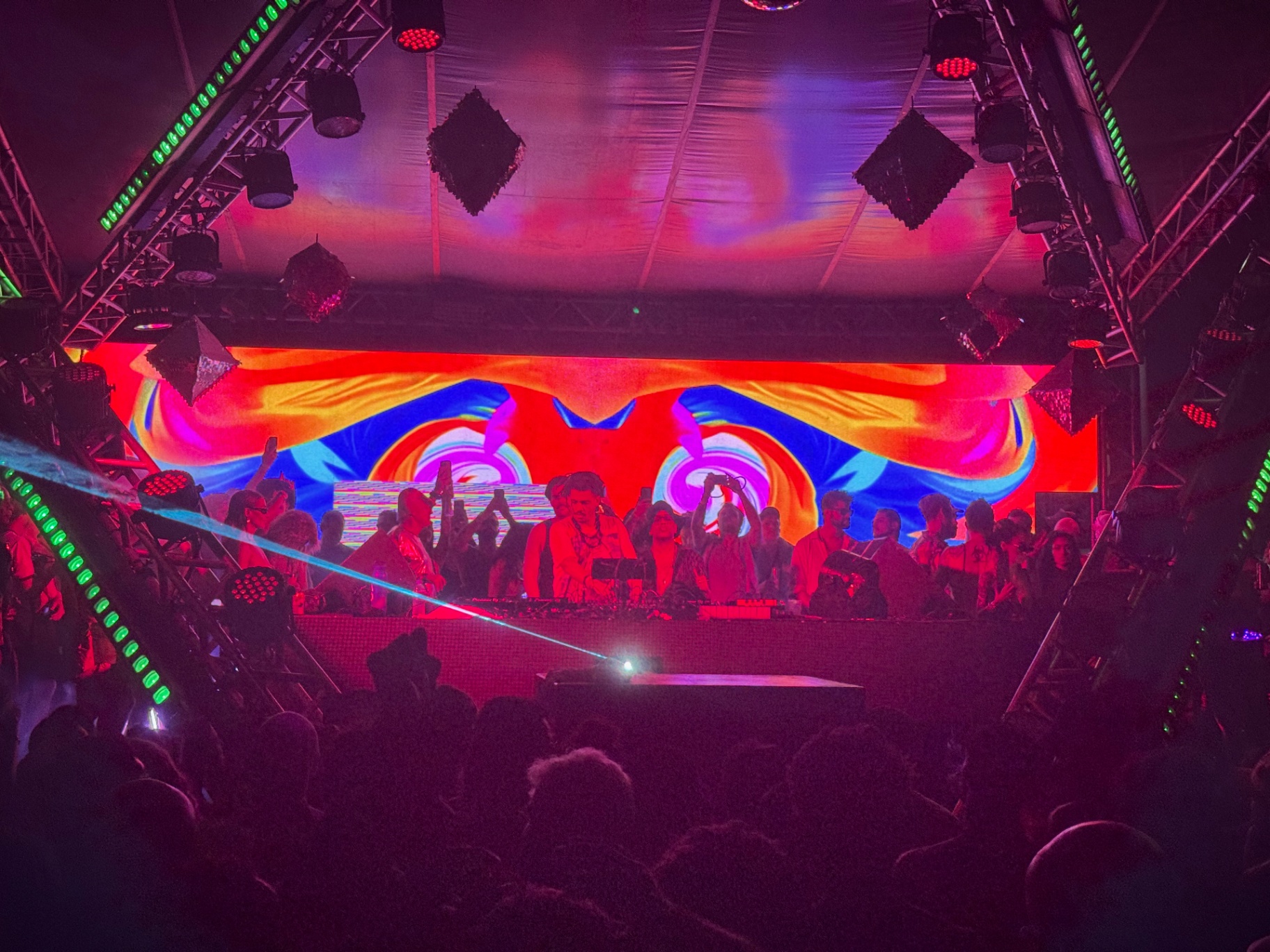 Rio de Janeiro — A psychedelic stage and lasers deep into a Rio night out.