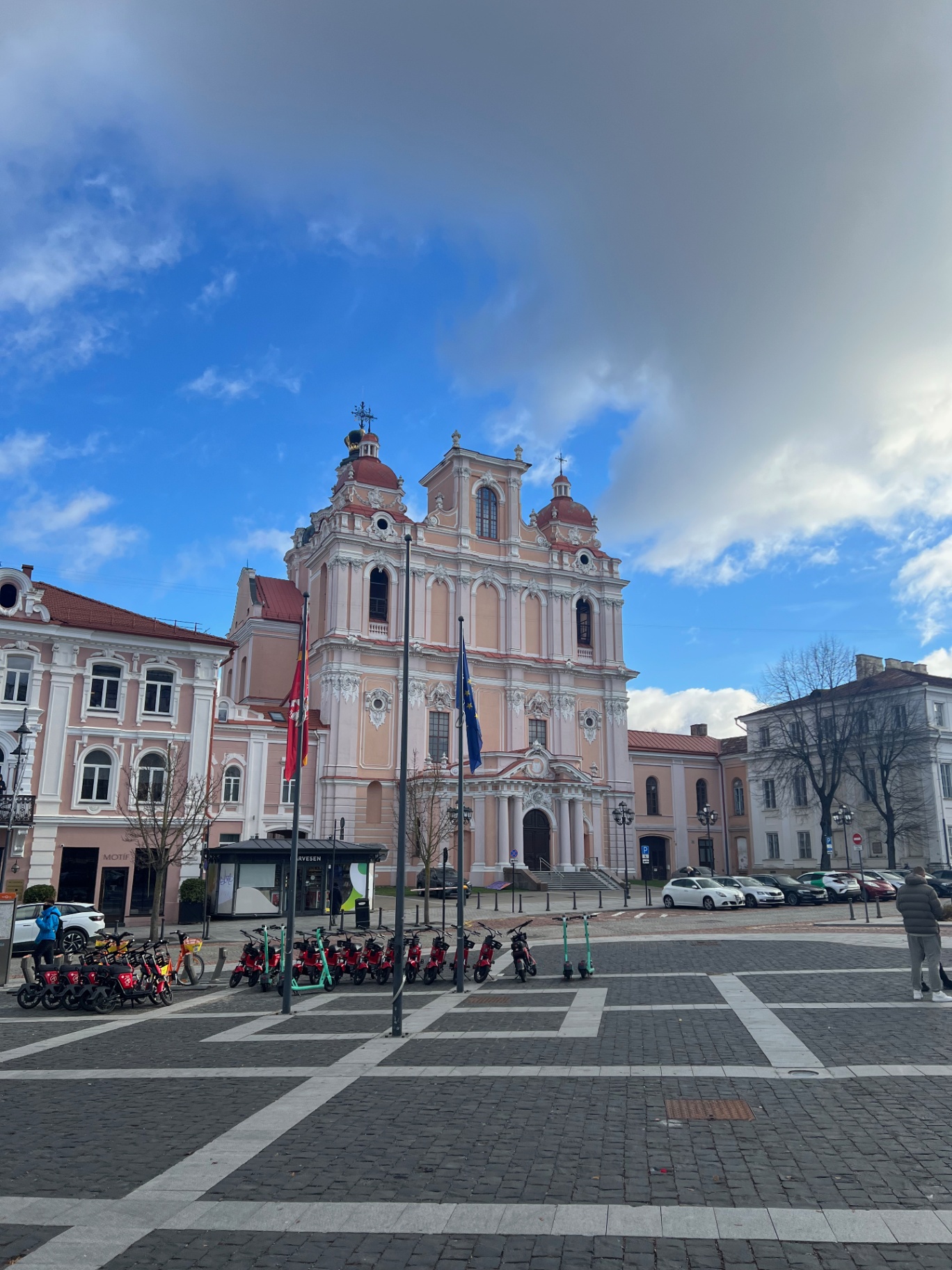 Vilnius — St. Casimir's Church on a bright winter afternoon.