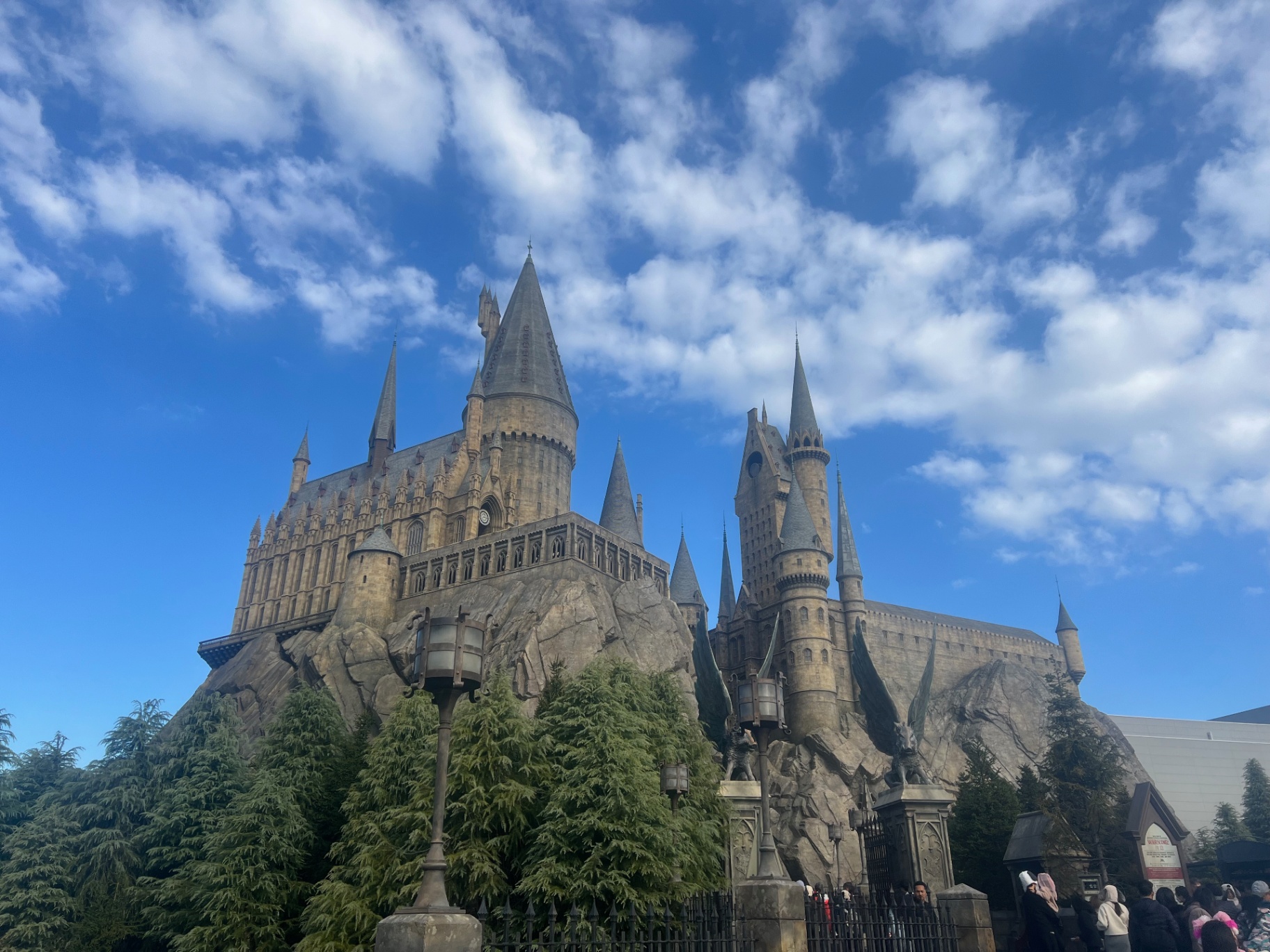 Osaka — Hogwarts castle rising above the trees at Universal Studios Japan.