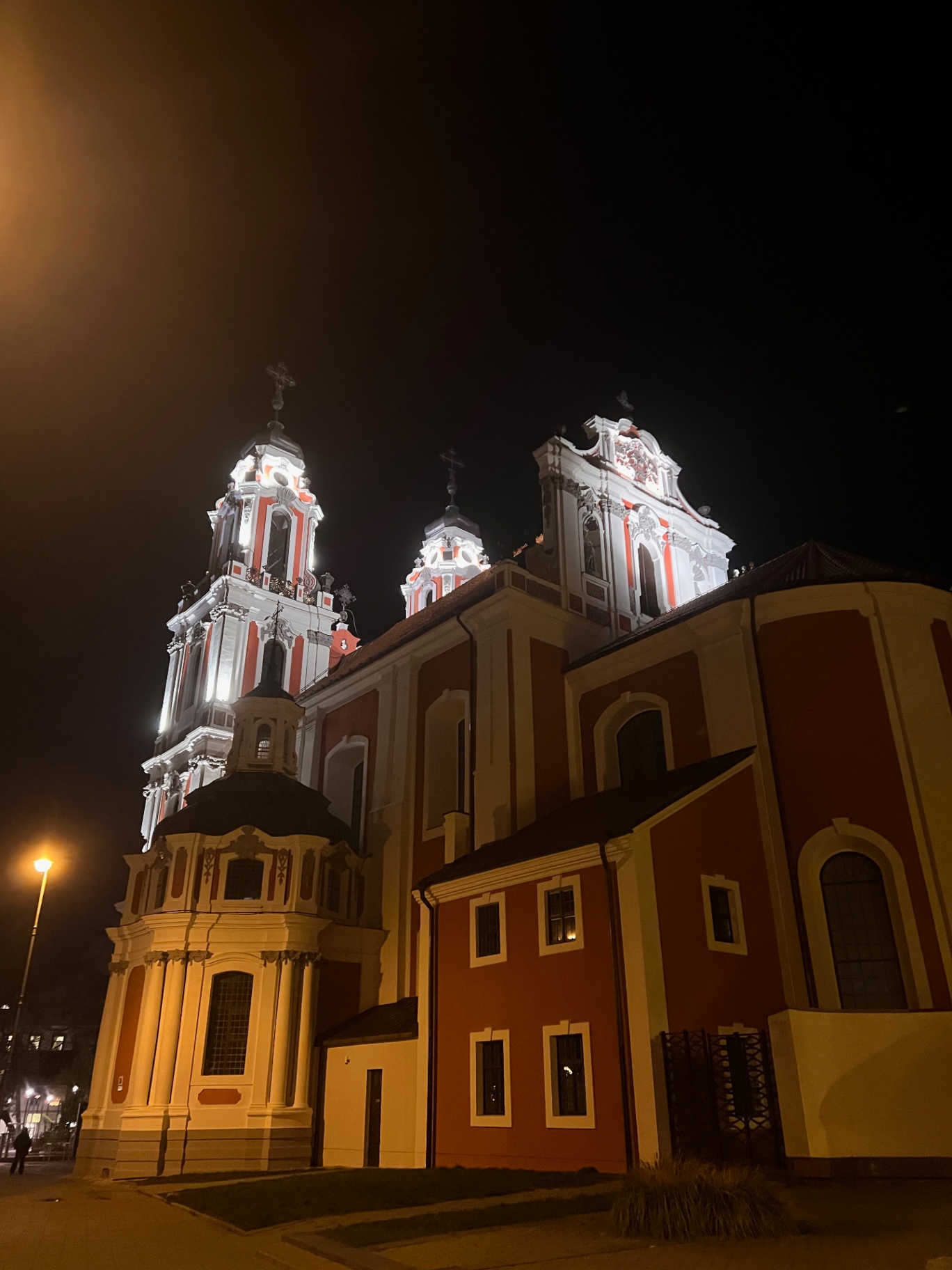 Vilnius — Church of St. Catherine glowing in the dark.