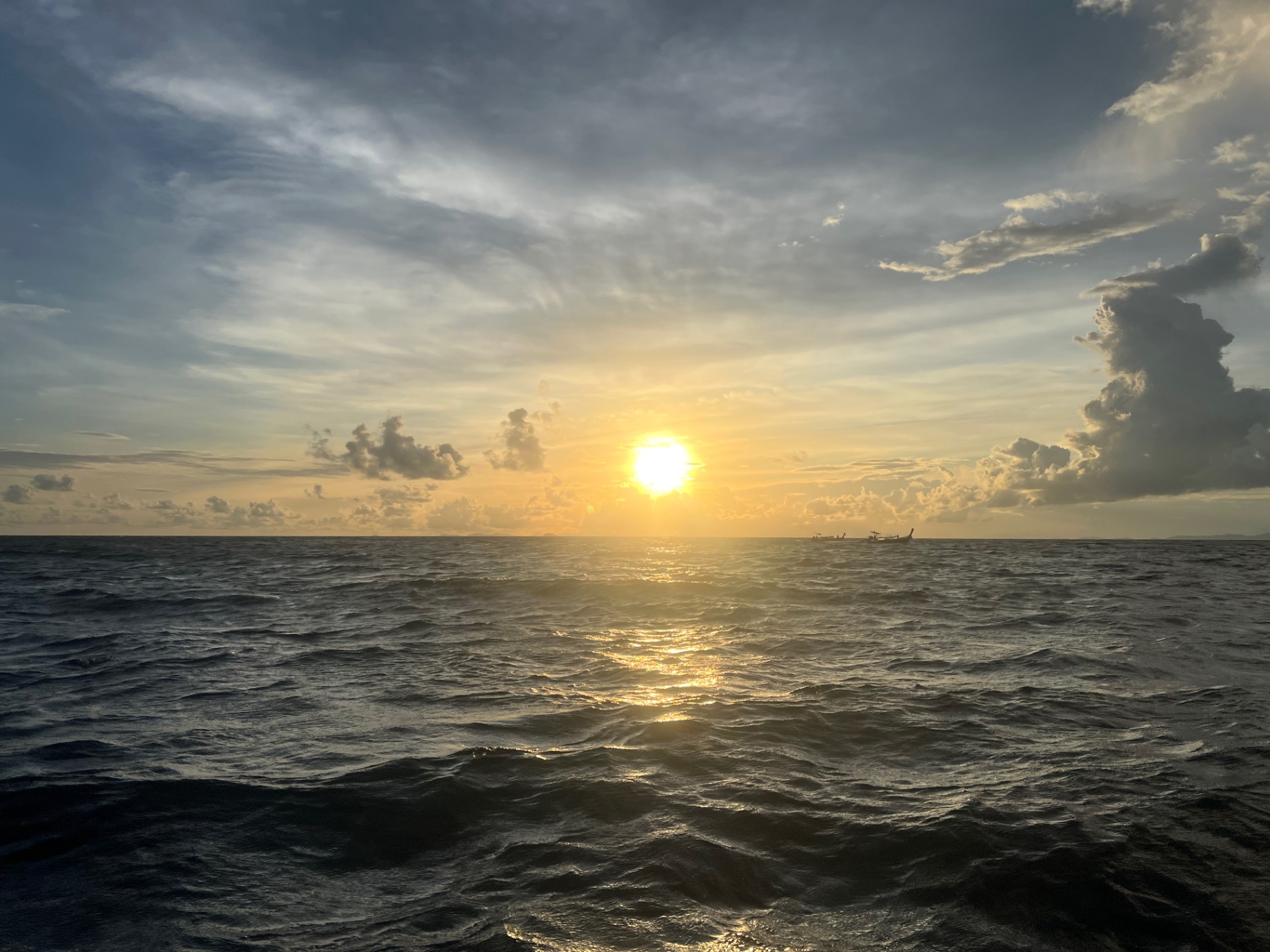 Phi Phi Island — Sunset out at sea on the ride back from the islands.