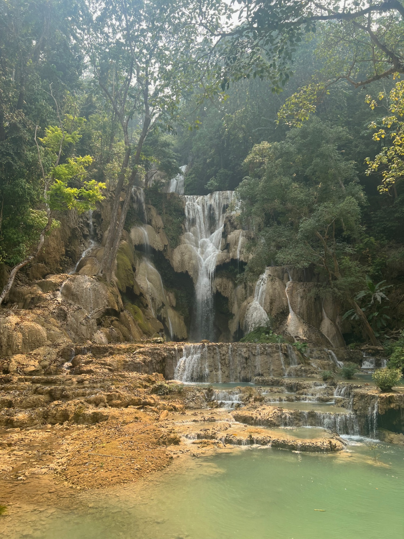Luang Prabang — Turquoise pools tumbling down Kuang Si waterfall.