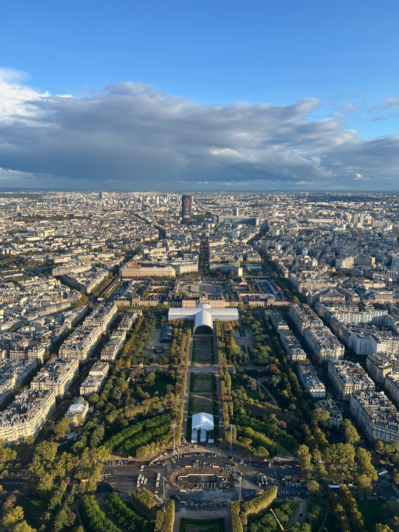 Paris — Champ de Mars stretching out from the Eiffel Tower.