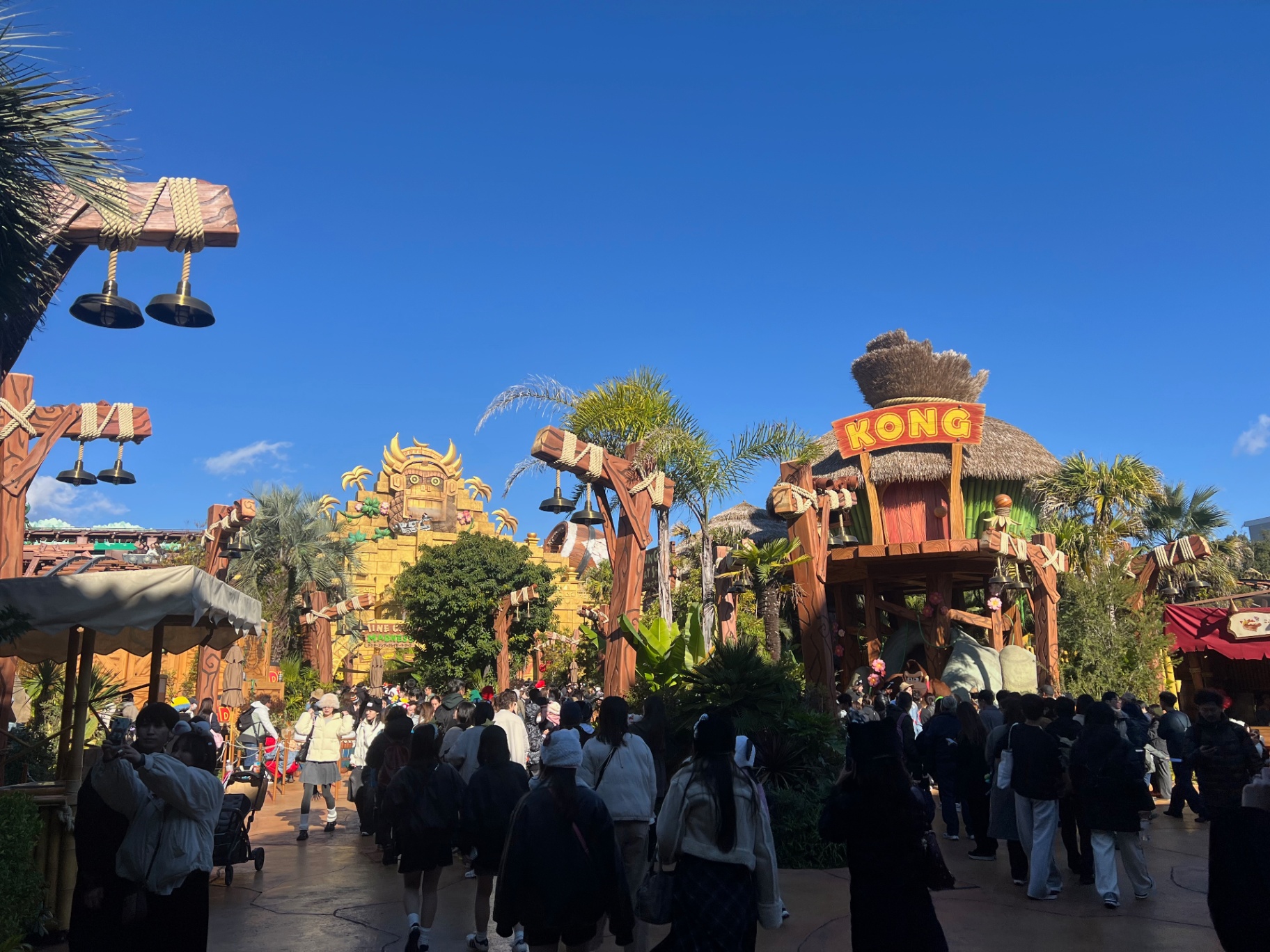 Osaka — Donkey Kong Country basking under a flawless blue sky.