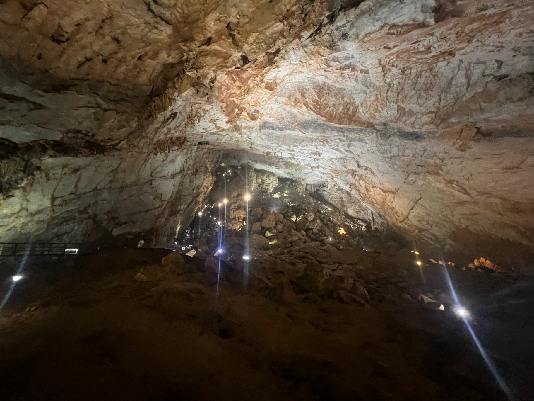 Phong Nha — Inside the vast cathedral chamber of Paradise Cave.
