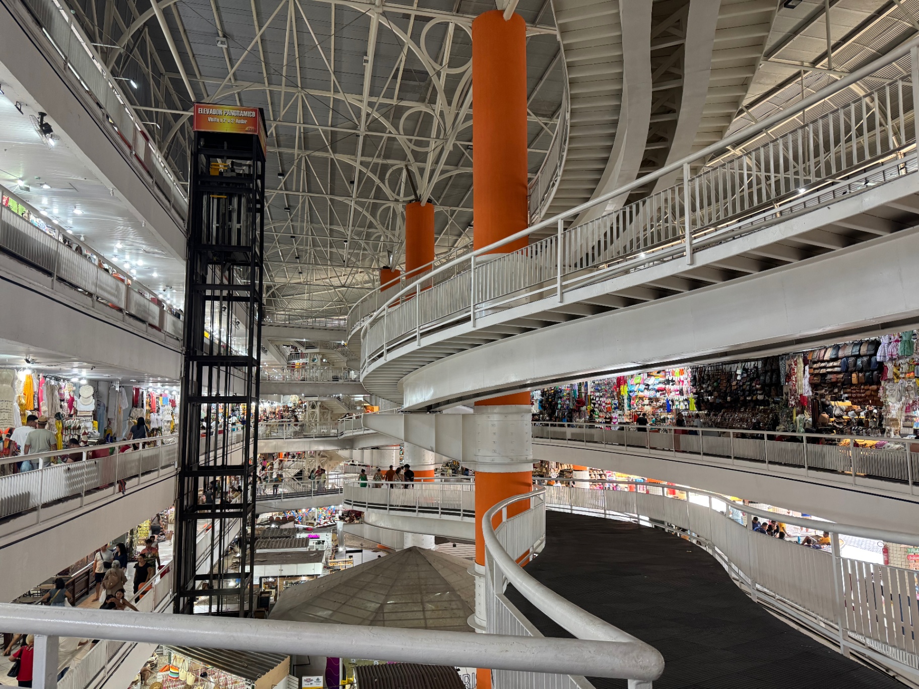 Fortaleza — Inside Mercado Central, ramps spiralling between floors.