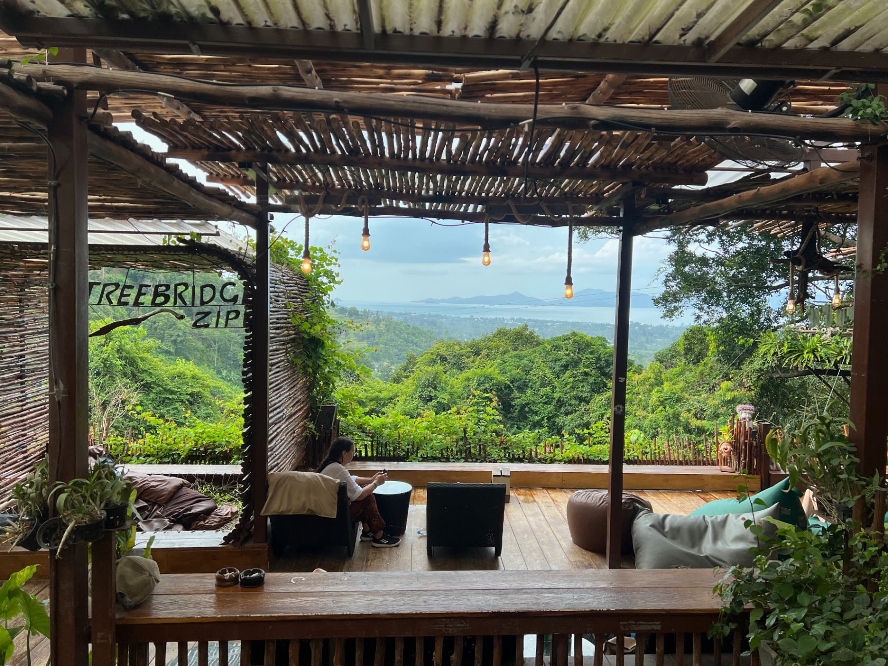 Ko Samui — Treebridge lounge looking out over the Samui jungle to the sea.