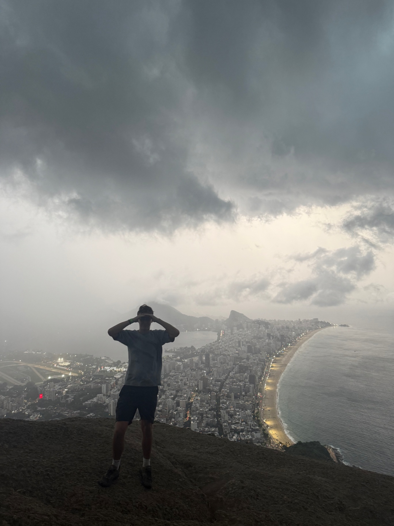 Rio de Janeiro — Storm clouds rolling over Ipanema from Dois Irmãos.